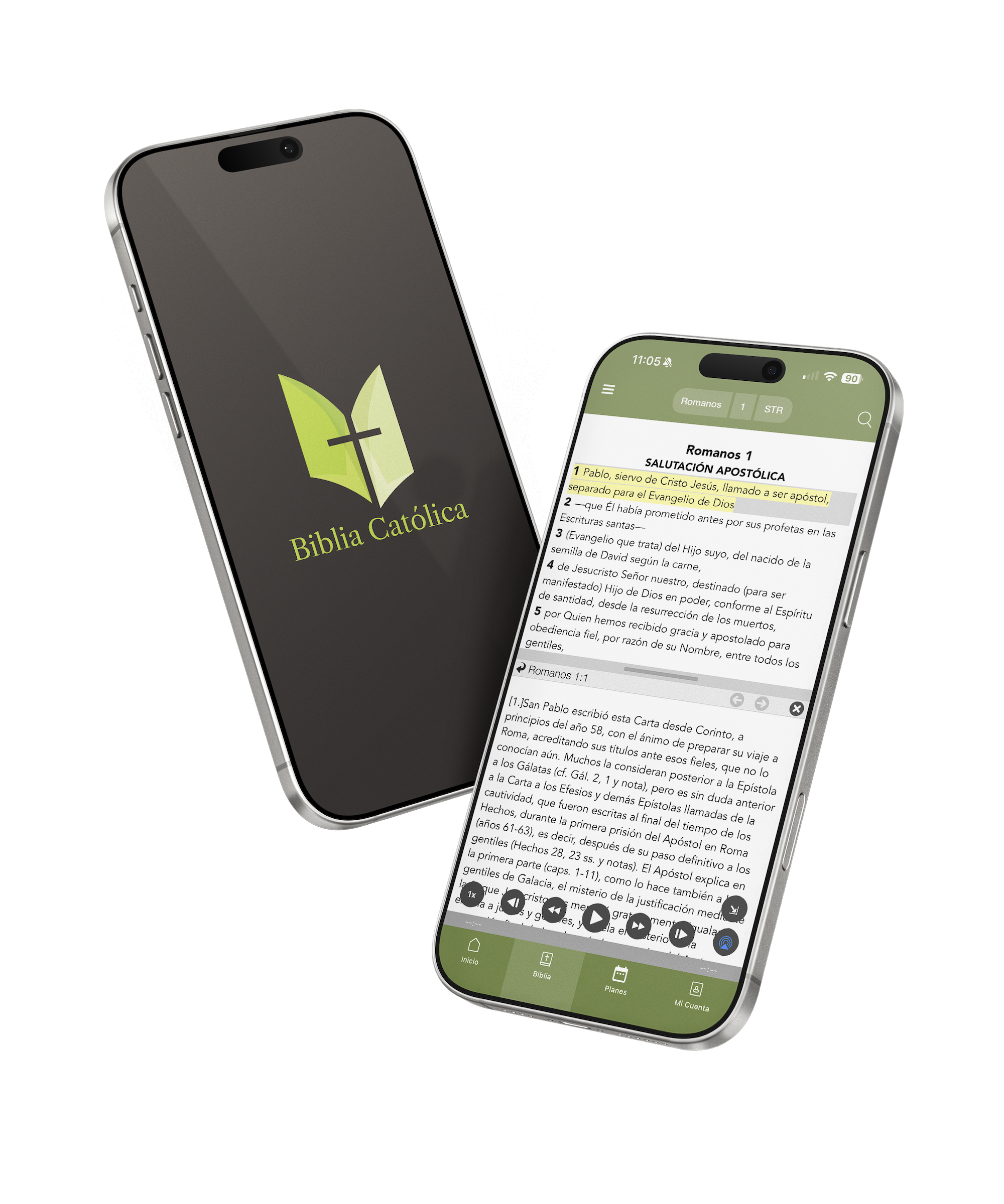 Biblia Católica App en dispositivos